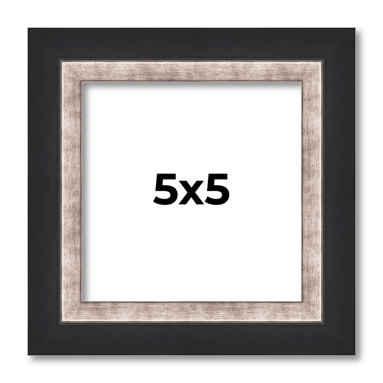 Square Simple Silver Picture Frame - UV Acrylic, Foam Board Backing, Hanging Hardware